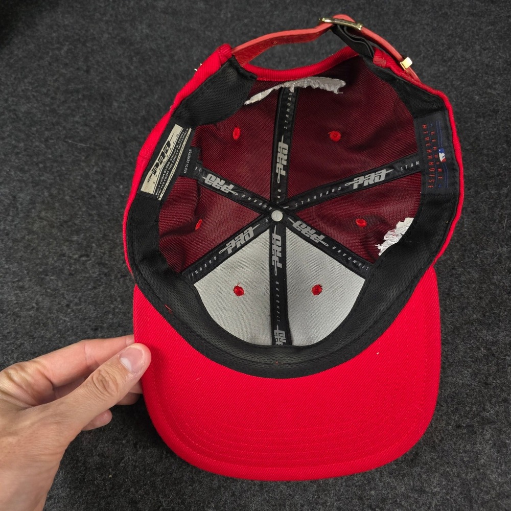 Los Angeles Dodgers Red Pro Standard Wool Leather Strapback Hat MLB Retro Cap - Picture 4 of 11